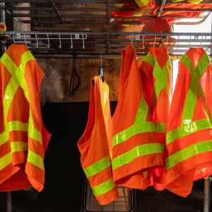 orange construction vests high visibiltiy